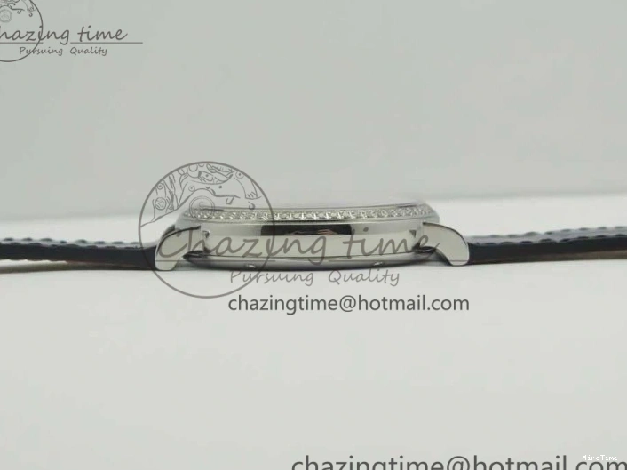 MIROTIME 0210 Fashionable Portofino IW458101 Diamond Bezel SS MK 1:1 Best Edition Blue Dial On Blue Leather Strap MIYOTA 7169